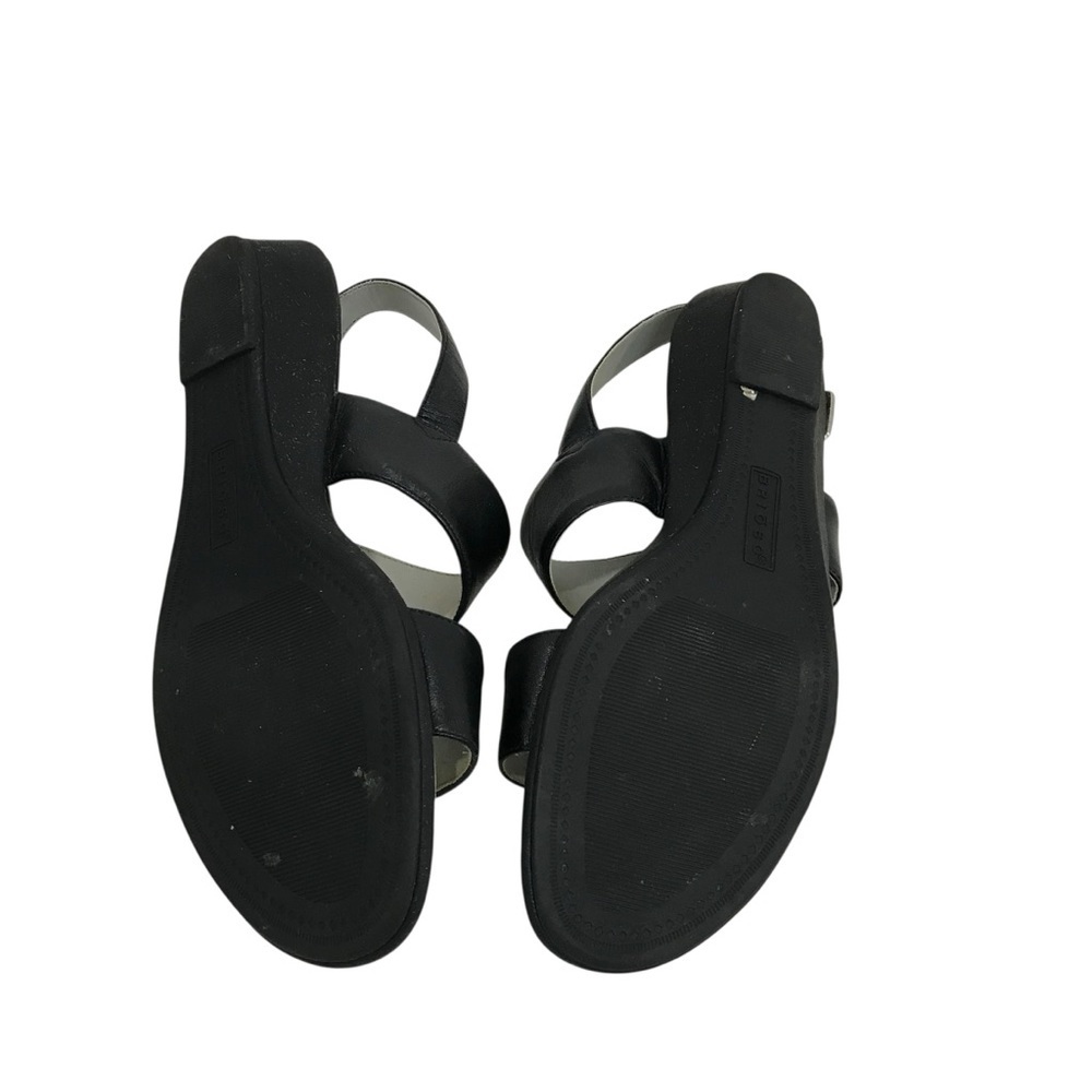 Brioso Sandals Black Leather Wedge Summer Strappy Slingback Size 7 - Picture 4 of 7